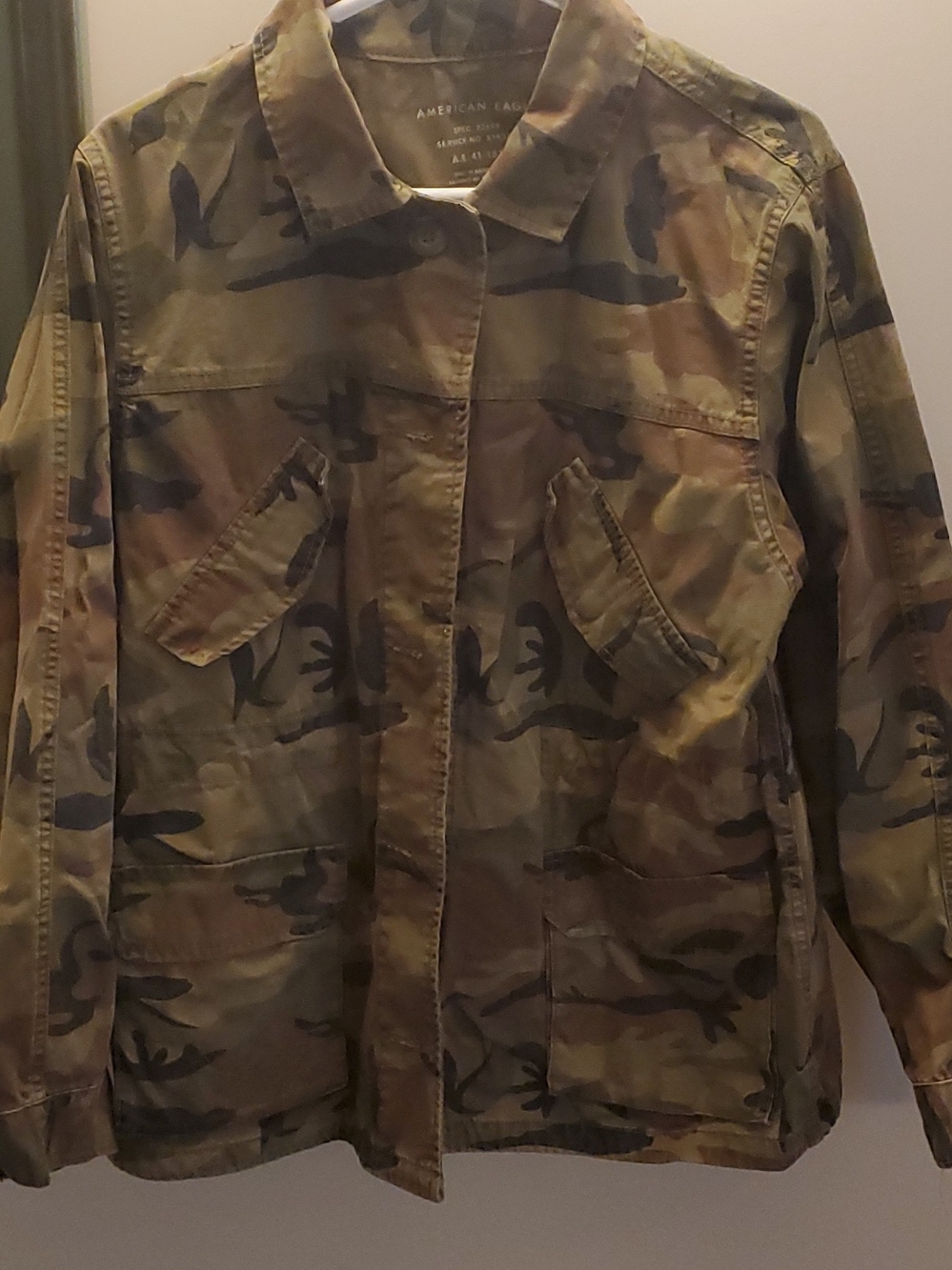 American Eagle Outfitters Camo Field Jacket in Olive and Brown